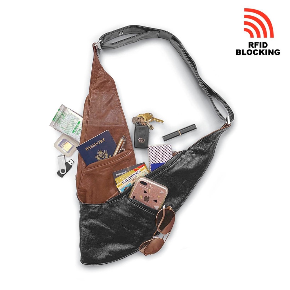 Magellan’s Sash Reversible RFID Leather Crossbody